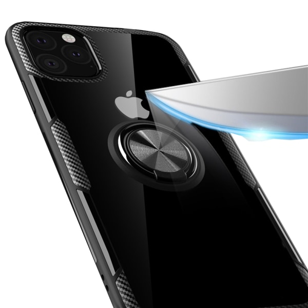 iPhone 11 Pro Max - Praktisk etui med ringholder (LEMAN) Blå
