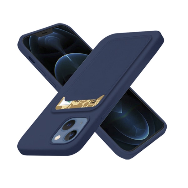 iPhone 13 Mini - Praktisk stilig deksel med kortholder Mörkblå