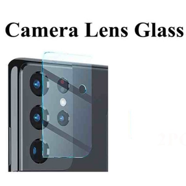 2-PACK S21 Ultra High Quality Ultra Tynn kameralinsedeksel Transparent/Genomskinlig