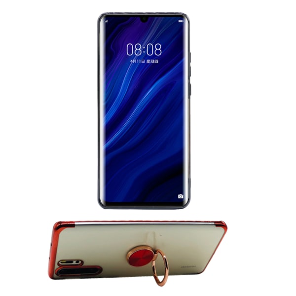 Huawei P30 Pro - Effektivt cover med ringholder Röd