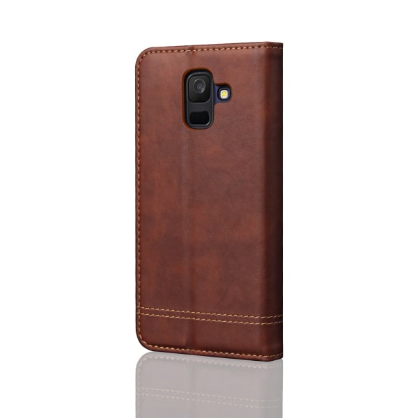 Elegantti lompakkokotelo Samsung Galaxy A6 Plus -puhelimeen Svart