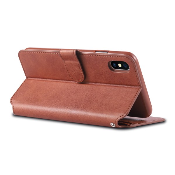 Effektivt retro lommebokdeksel - iPhone XS Max Brun