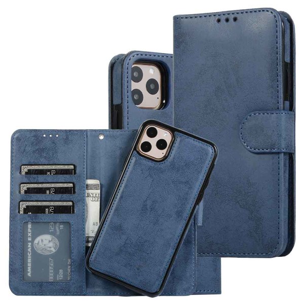 iPhone 11 Pro Max - Praktisk LEMAN Wallet etui Svart