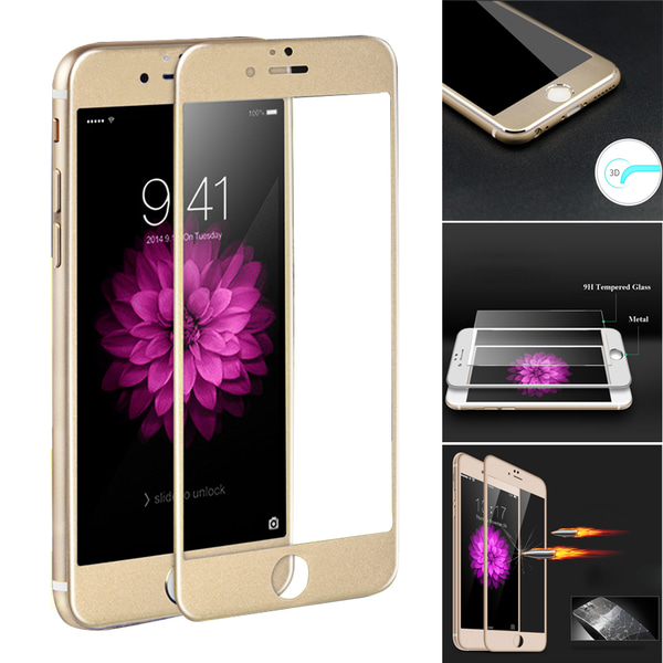 iPhone 6/6S 2-PAK Skjermbeskytter av Karbonfiber Fullfit 3D Guld