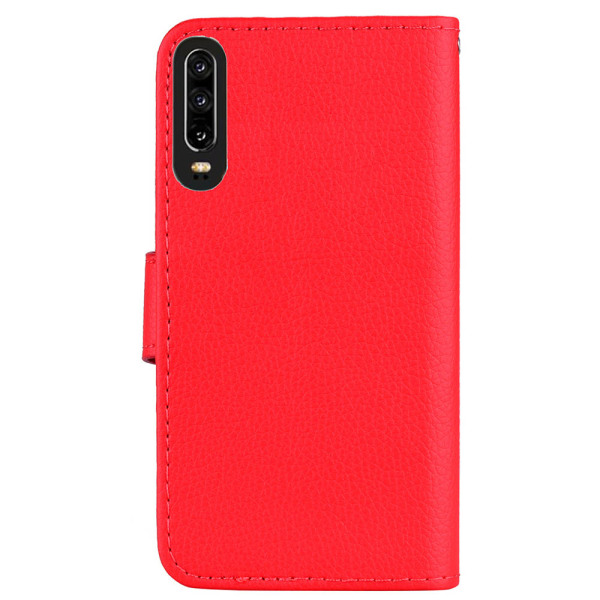 Huawei P30 - Stilfuldt læderpungetui (NKOBEE) Röd