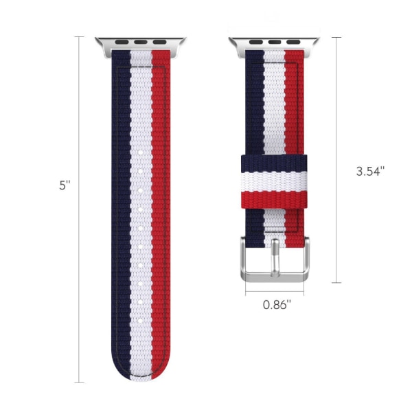 Nylon-Armband till Apple Watch 38mm Grön/Vit/Röd