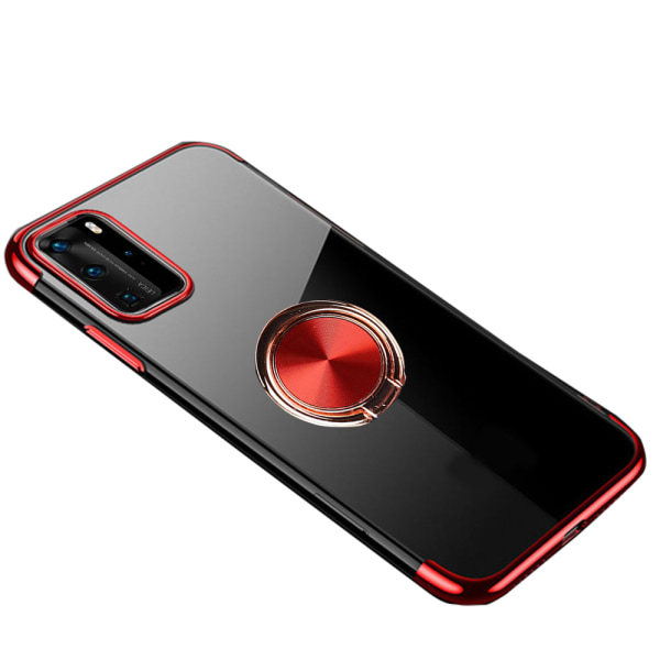 Huawei P40 Pro - Praktisk stilig deksel med ringholder Röd
