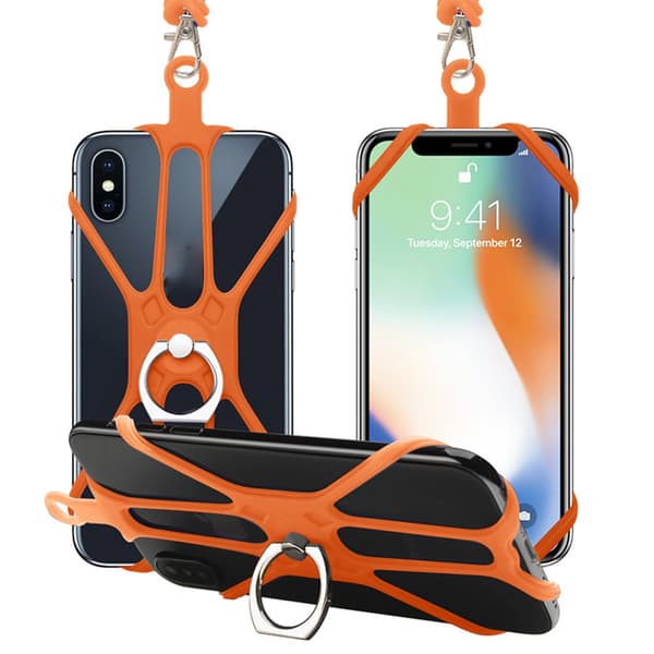 Slitstark Mobilhållare (Universal) Halsband Orange