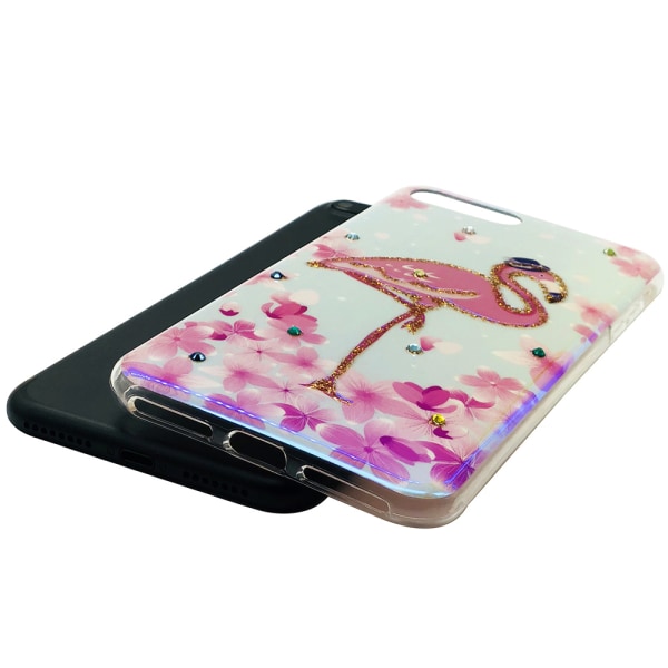 Pink Flamingo - Retroskal av Silikon för iPhone 8