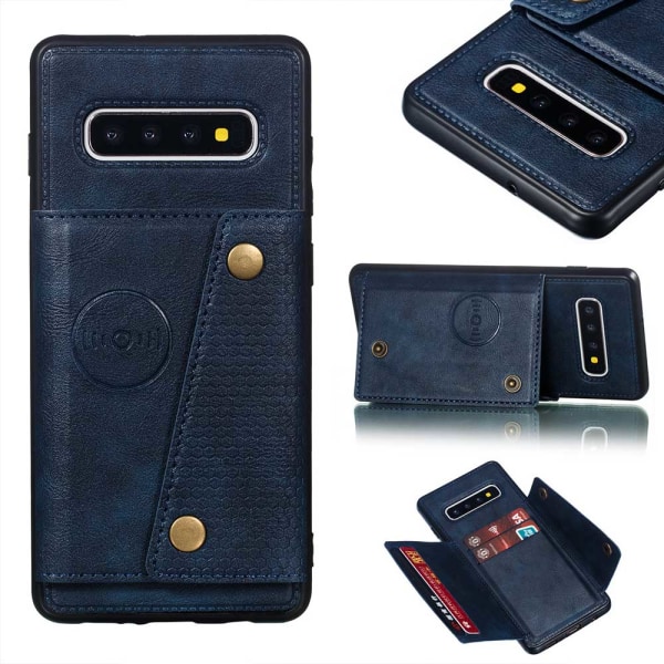 Samsung Galaxy S10 - RETRO Smart Cover med kortrum Svart