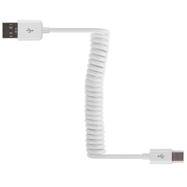 Praktiskt USB till Type-C Fjäder Laddningskabel Vit