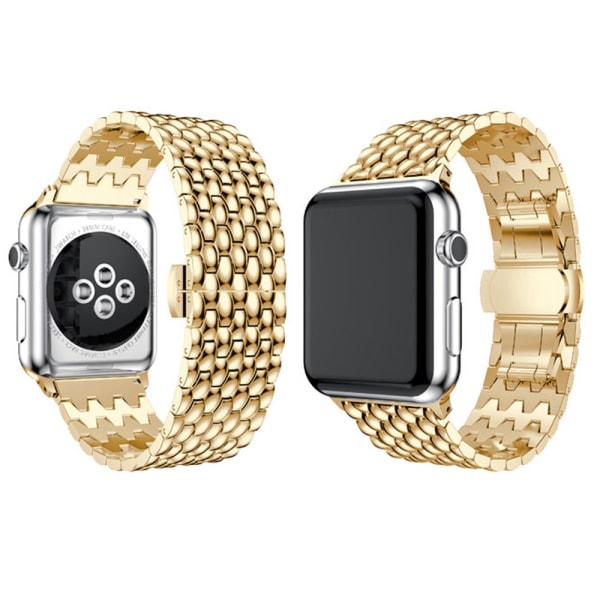 Tyylikäs ruostumattomasta teräksestä valmistettu linkki Apple Watchille 42mm (3/2/1) Guld