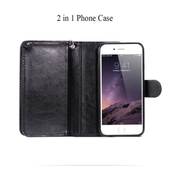 Elegant eksklusivt lommebokdeksel med 9 kort - iPhone SE 2020 Rosa