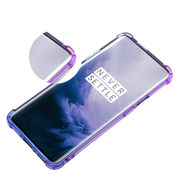 Huolellinen silikonikuori (FLOVEME) - OnePlus 7 Pro Blå/Rosa