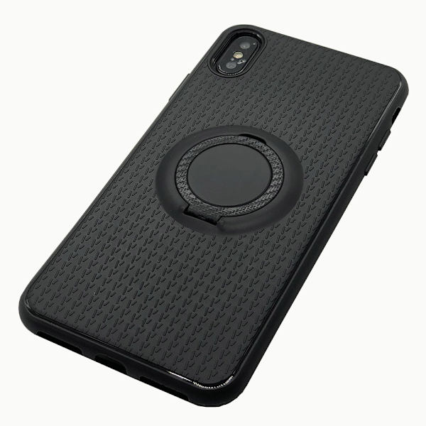Smart Silikonskal med Ringhållare - iPhone XS Max Svart
