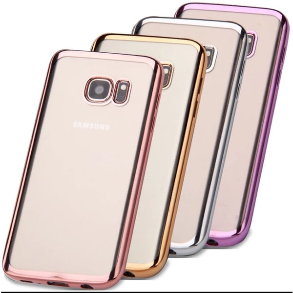 Samsung Galaxy S7 Edge - Stilfuldt silikonecover fra LEMAN Silver/Grå
