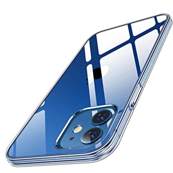 iPhone 12 - Stötdämpande Silikonskal + Skärmskydd Transparent/Genomskinlig