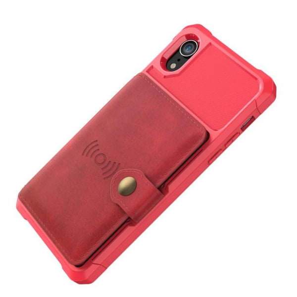 iPhone XR - Effektfullt Skal med Kortfack Blå