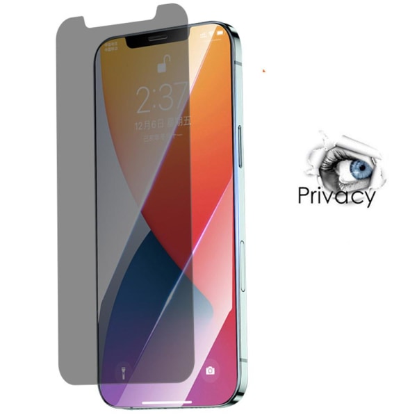 3-PACK iPhone 12 Pro Skärmskydd Anti-Spy 0,3mm Svart