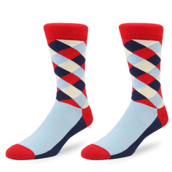 6-par myke komfortable fargerike unisex sokker Flerfärgad
