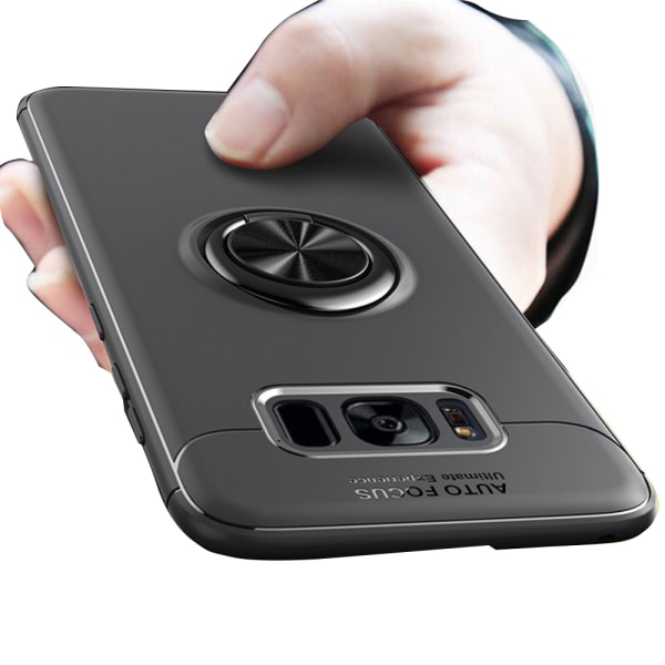 Samsung Galaxy S8 - Cover med ringholder Svart/Röd