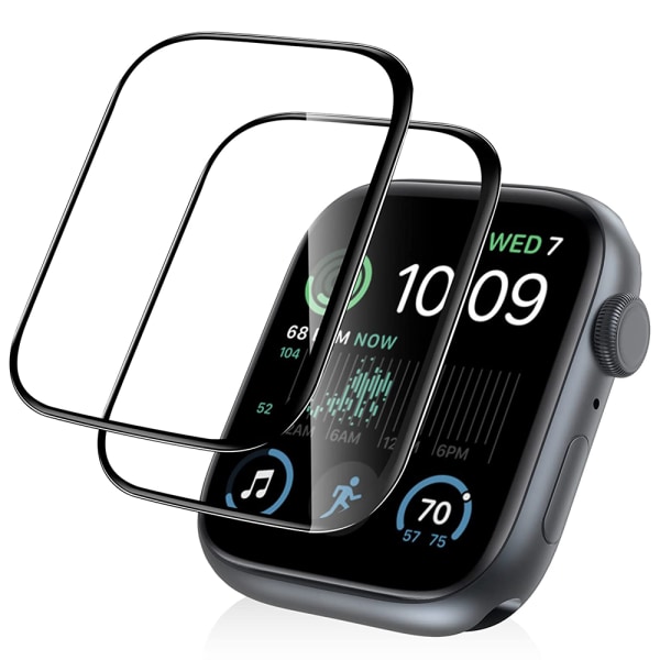 Apple Watch Series Ultra 49mm Skärmskydd PET Svart ram Transparent