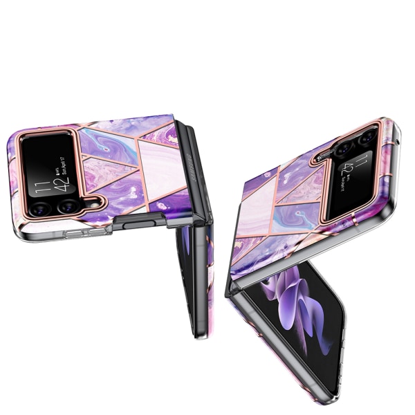 Samsung Galaxy Z Flip 4 - Elegant Marmor Beskyttelsescover Rosa