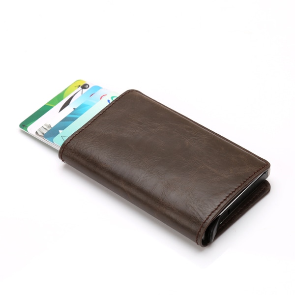 Eksklusiv kortholder fra ROYBEN (RFID & NFC beskyttelse) Mörkbrun