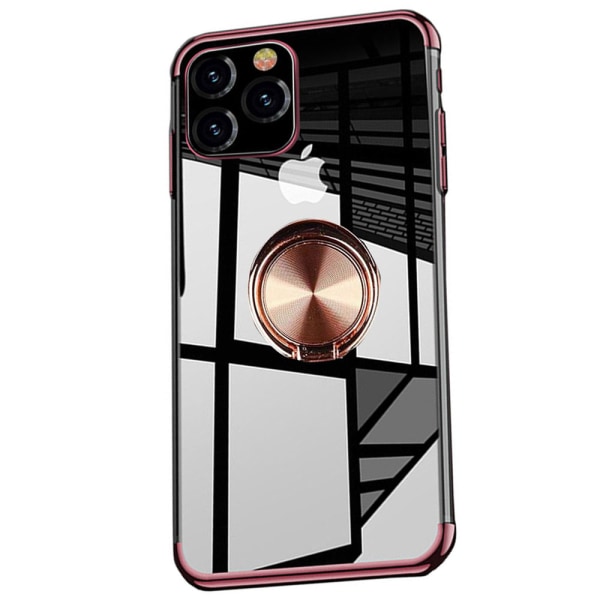 iPhone 11 Pro Max - Stilrent Skyddsskal med Ringh�llare Roséguld