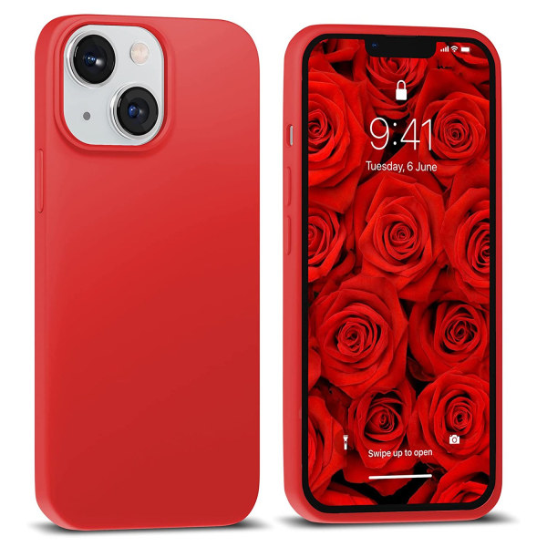 iPhone 14 - Stilrent Tunt Skyddande Silikonskal LEMAN Röd