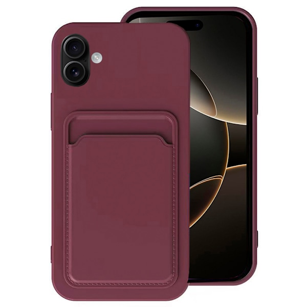 iPhone 16 Plus - Välj mellan Flear Färger - Smidigt Skal med Korthållare Aprikos