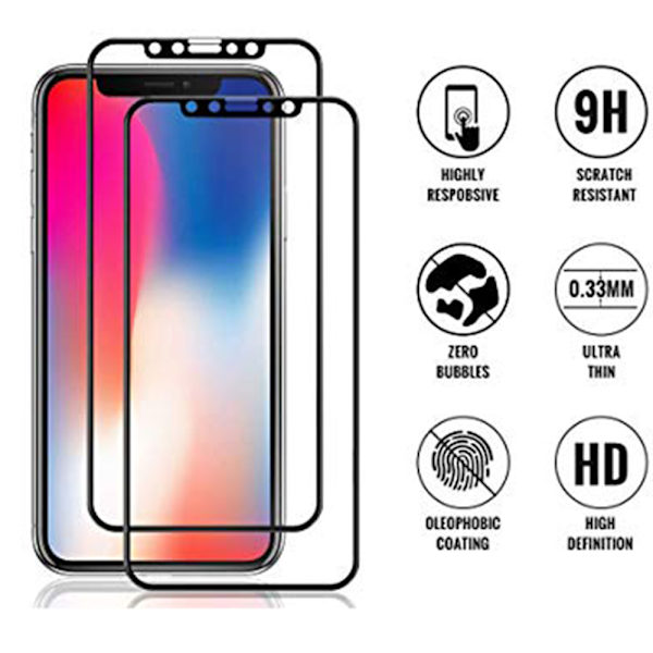 2-PACK iPhone 11 Pro Max HuTech Carbon Skärmskydd Vit