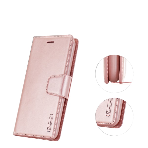 Smart og stilig deksel med lommebok til iPhone 7 Rosa