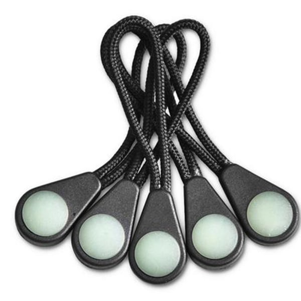 Effektfull Glow in the Dark Blixtlåsdragare (10-Pack) Svart