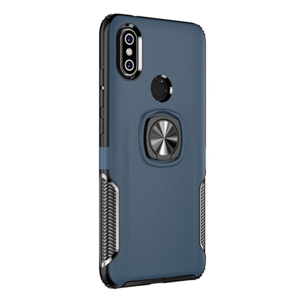Eksklusivt cover med ringholder (LEMAN) - Huawei P Smart 2019 Mörkblå