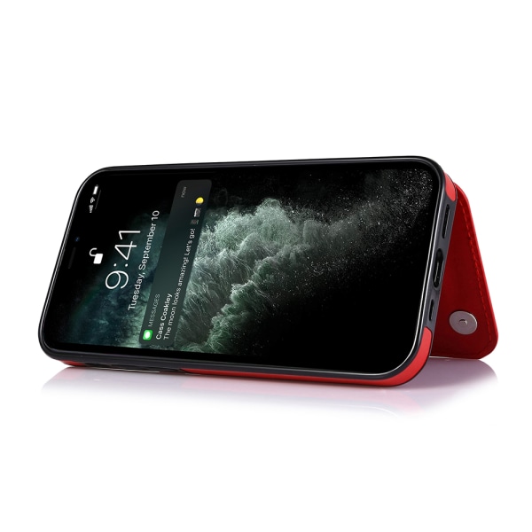 iPhone 13 - Smart og praktisk deksel med kortholder Röd