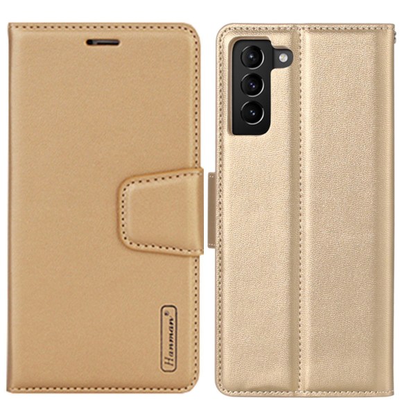 Samsung Galaxy S21 Plus - Professionelt Hanman Wallet Cover Guld