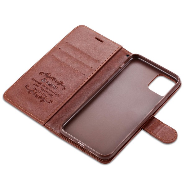 iPhone 11 Pro Max - Yazunshi Professional Wallet Cover Brun