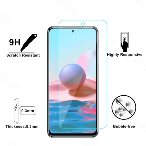 2-PACK Xiaomi Redmi Note 10S Standard Skärmskydd HD 0,3mm Transparent/Genomskinlig