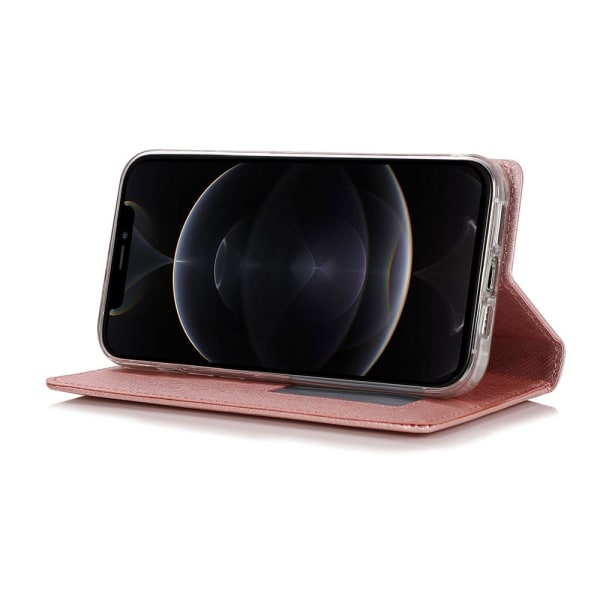 iPhone 12 Pro Max – käytännöllinen lompakkokotelo (FLOVEME) Roséguld