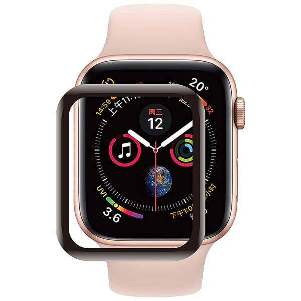 Apple Watch Series 4/5/6/SE 40/44mm Skärmskydd Svart ram Transparent 40mm