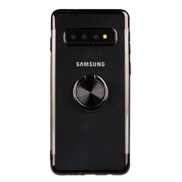 Samsung Galaxy S10E - Beskyttende silikonecover med ringholder Röd