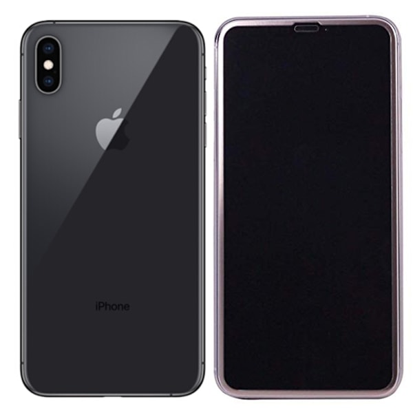 2-PACK iPhone XS Max ProGuard Skärmskydd 3D Aluminiumram Svart