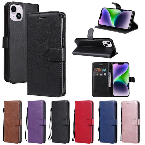 iPhone 14 - Elegant Praktiskt Floveme Plånboksfodral Svart