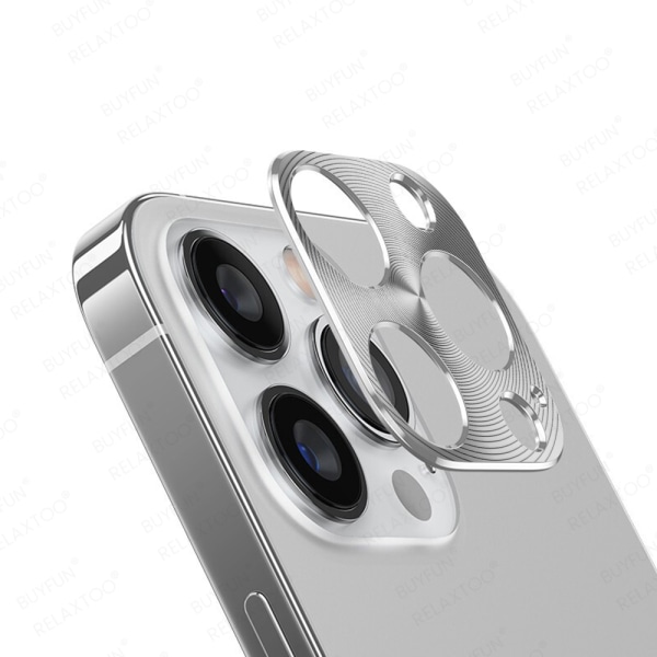iPhone 12 Pro -kameran kehyksen suojus AK metalliseoslinssin suojus Silver