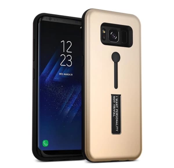 Skal med Hållare för Samsung Galaxy S8 Silver/Grå