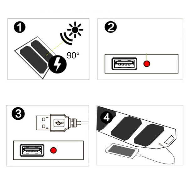 Praktiskt Solcell Överlevnads Powerbank Laddare 6 Paneler