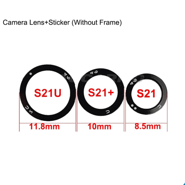 3-PACK Samsung Galaxy S21 Ultra bagkamera fælg Lens reservedel Transparent/Genomskinlig