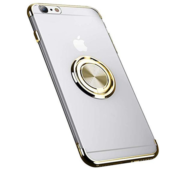 iPhone 5/5S - Robust silikonetui med ringholder Svart