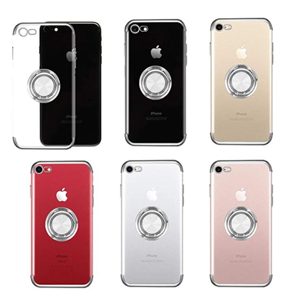 iPhone SE 2020 - Beskyttende silikonetui med ringholder FLOVEME Röd